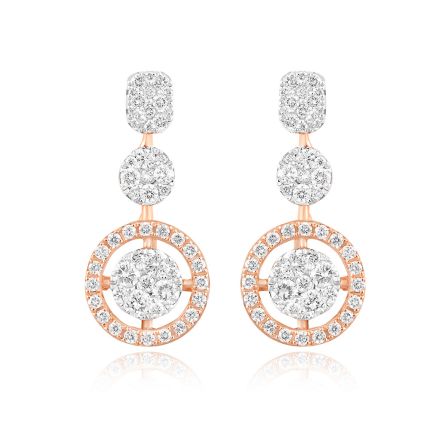Circle Charm Diamond Earrings