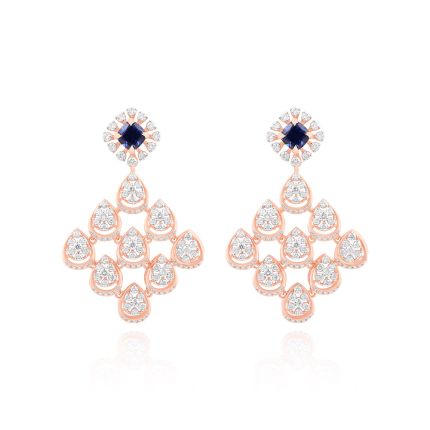 Diamond Floral Royal Earrings