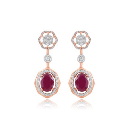 Sparkling Diamond Floral Earrings