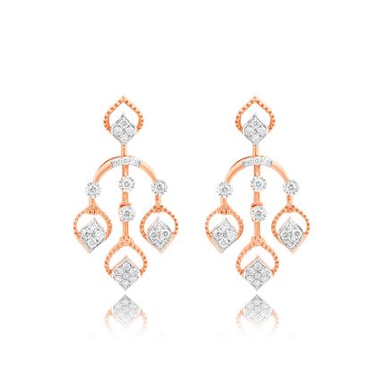 Gleaming Leaf Diamond Danglers