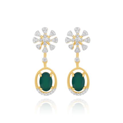 Graceful Diamond Floral Earrings