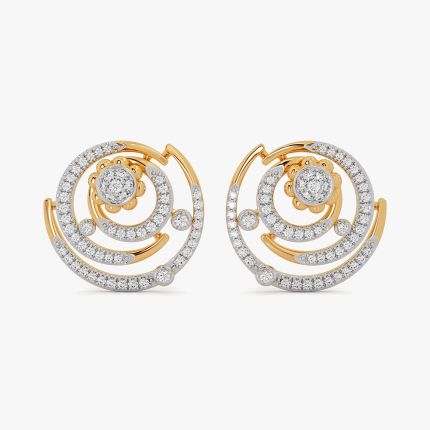 Sparkling Cosmos 14KT Diamond Stud Earrings
