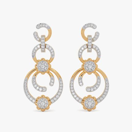 Enchanting Cosmos 14KT Diamond Drop Earrings