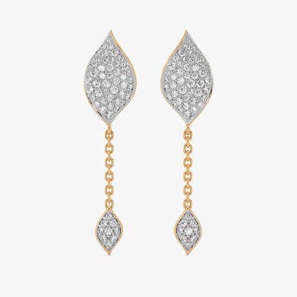 Graceful 14Kt Yellow Gold Diamond Dangler Earrings