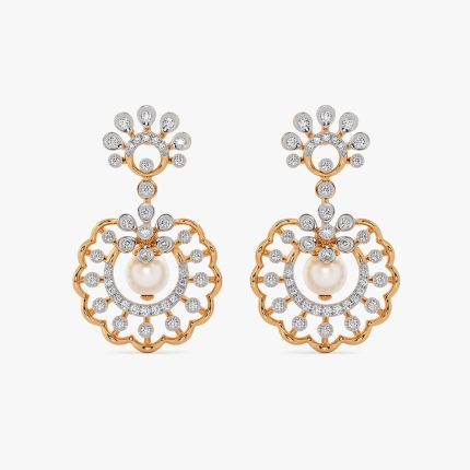 Circular Beauty 14Kt Yellow Gold Diamond Earrings
