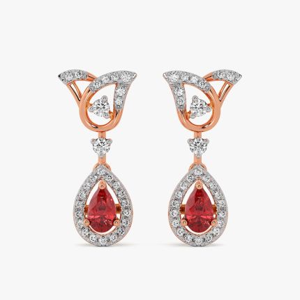Floral Glow 14Kt Rose Gold Diamond Earrings