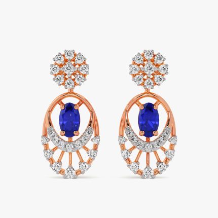 Graceful Drop 14Kt Rose Gold Diamond Dangler Earrings
