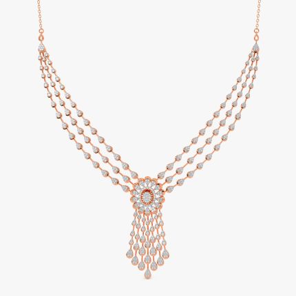 Elaborate Diamond Necklace in Rose Gold