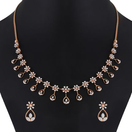 Understated Floral Diamond Jewellery Set