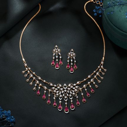 Glorious Diamond Astra Necklace and Earrings