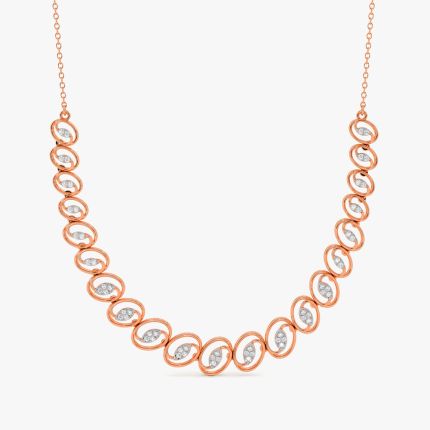 Radiant Geometric Diamond Rose Necklace