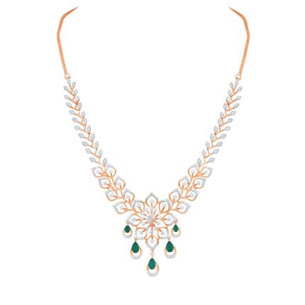 Luminous Floral Diamond Rose Necklace