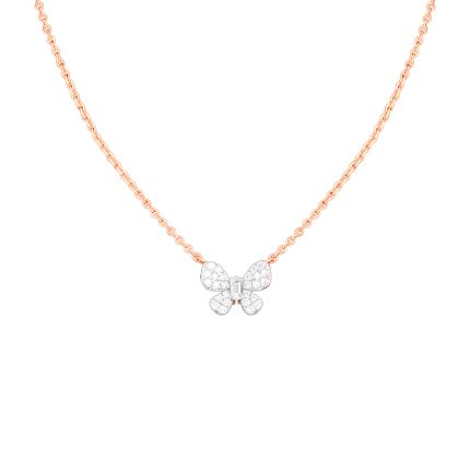 Aesthetic Butterfly Diamond Rose Necklace