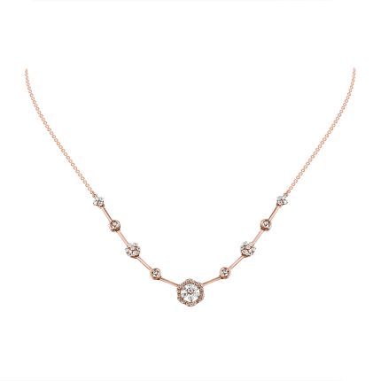 Graceful Floral Diamond Rose Necklace