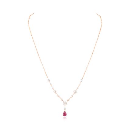 Chic Floral Diamond Rose Necklace