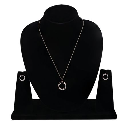Stylish Rose Gold and Diamond Necklace Set