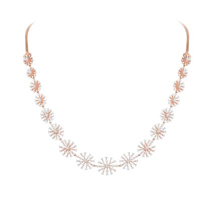 Chic Starburst Diamond Rose Necklace