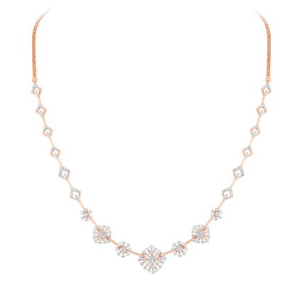 Elegant Starburst Design Diamond Necklace