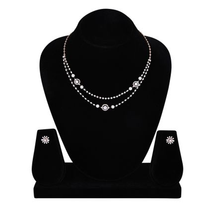 Elegant Circle Diamond Necklace Set
