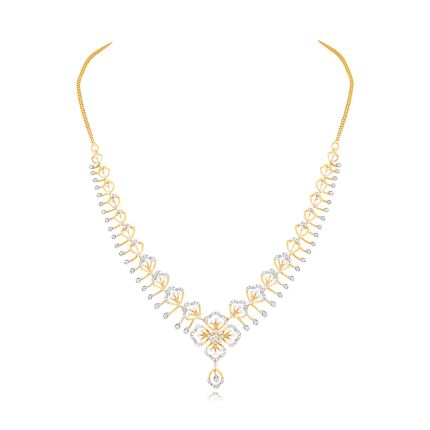 Sophisticated Serenity 18KT Yellow Gold Floral Necklace
