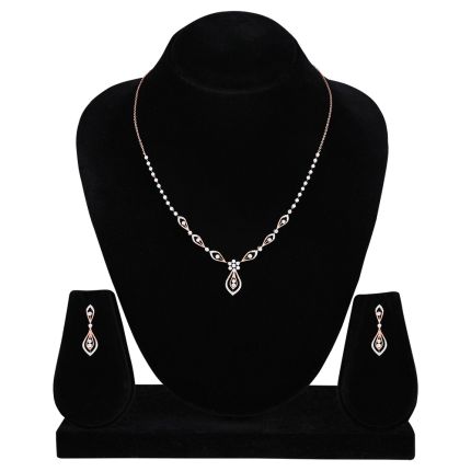Leaf Embrace Rose Gold Necklace Set