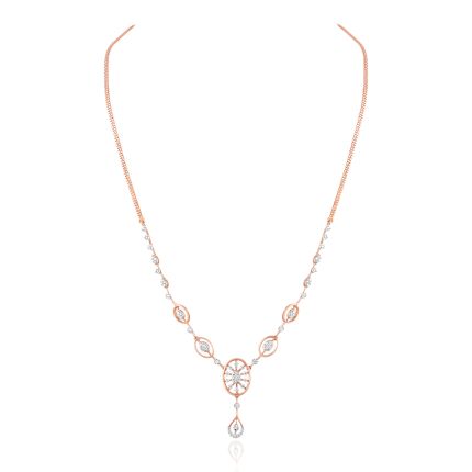 Diamond Oval Drop Necklace