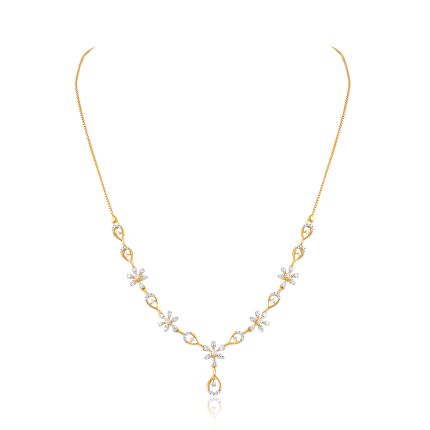 Floral Drop Diamond Necklace
