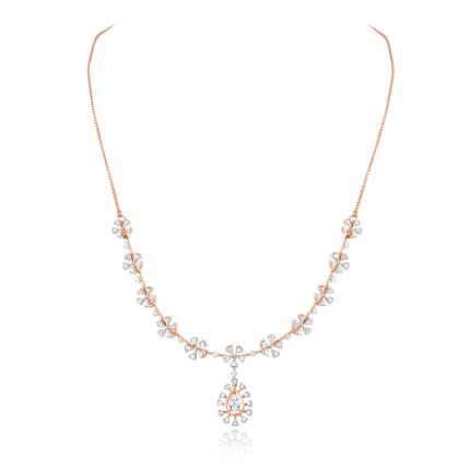 Floral Charm Diamond Necklace