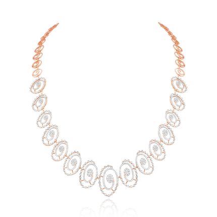 Spiraled Circle Diamond Necklace