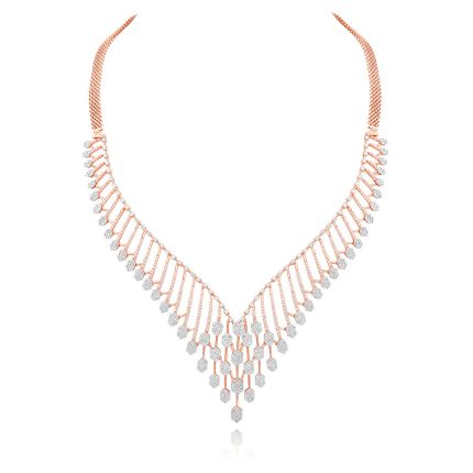Exquisite Rose Gold Diamond Necklace