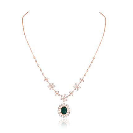 Maharani Green Stone Diamond Necklace