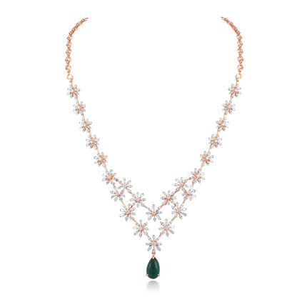Stunning Emerald Floral Necklace