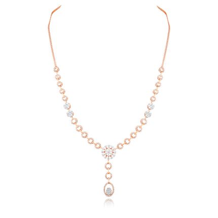 Diamond Floral Drop Necklace