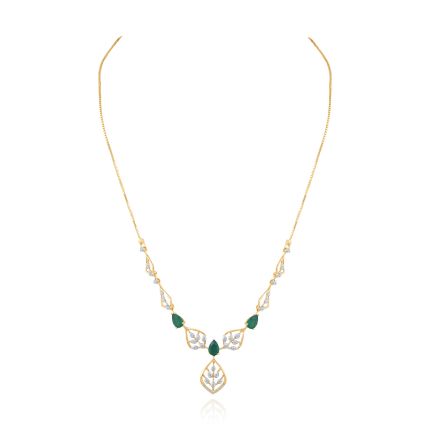 Green Leaf Diamond Necklace