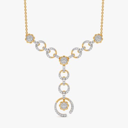 Glamorous Cosmos 14KT Diamond Y Necklace