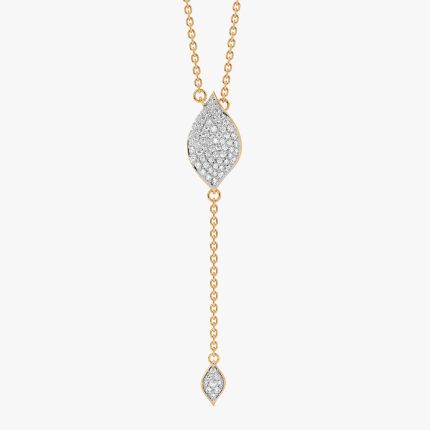 Sleek Drop 14Kt Yellow Gold Diamond Necklace