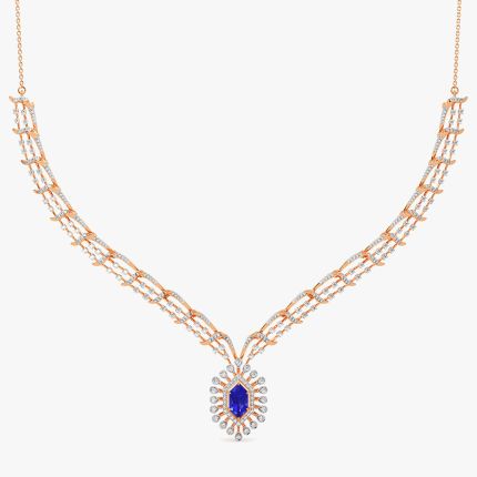 Teardrop Charm 14Kt Rose Gold Diamond Necklace