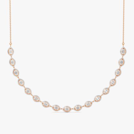 Chic 14Kt Rose Gold Diamond Necklace