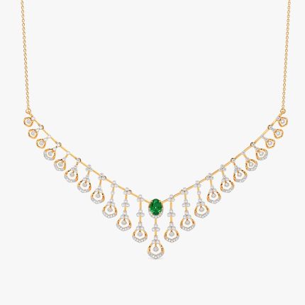 Vibrant 14Kt Yellow Gold Diamond Necklace