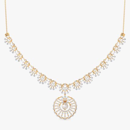 Circular Beauty 14Kt Yellow Gold Diamond Necklace