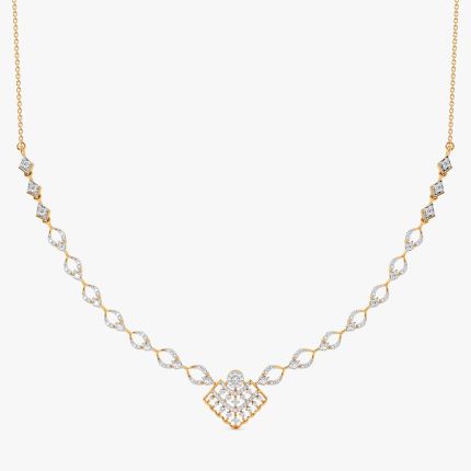 Glamorous 14Kt Yellow Gold Diamond Necklace
