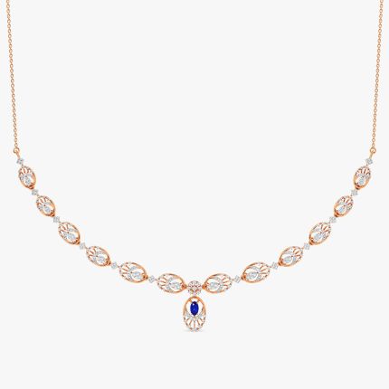Graceful Drop 14Kt Rose Gold Diamond Necklace