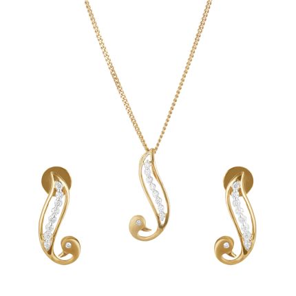 Simple 14KT Yellow Gold Pendant Set
