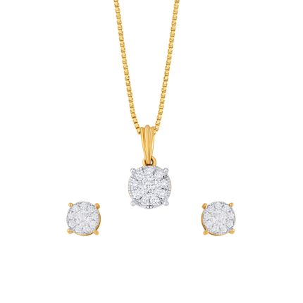Exquisite 18KT Yellow Gold Crown Star Jewellery Set
