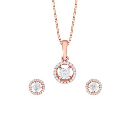 Whimsical Diamond Crown Star Earrings and Pendant Set