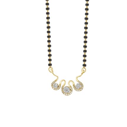 14KT Curved Design Gold and Diamond Tanmaniya