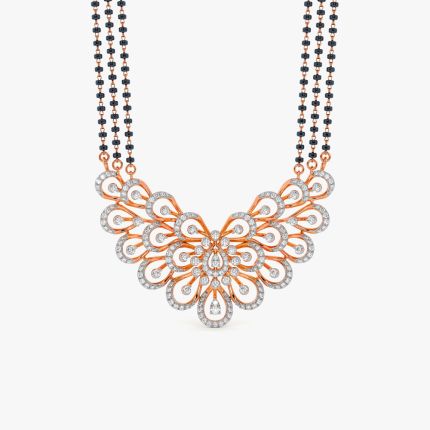 Contemporary Diamond Mangalsutra in 18KT Rose Gold