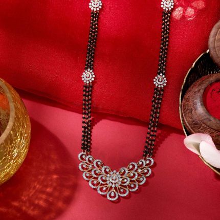 Contemporary Diamond Mangalsutra in 18KT Rose Gold