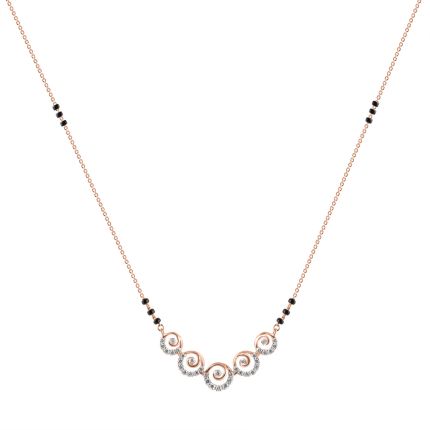 Swirl Design Diamond Mangalsutra