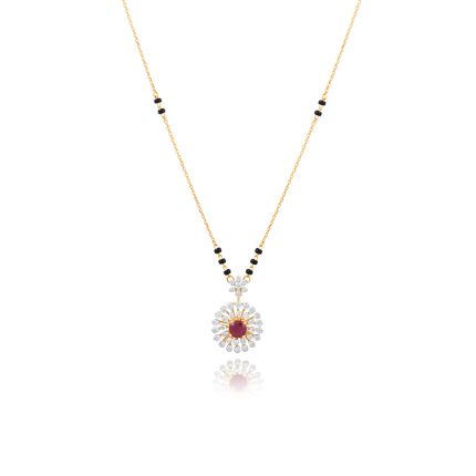 Radiant Red Diamond Mangalsutra